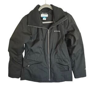 Columbia Women's Waterproof Jacket Black fleece‎ lining Size S Mid-Length Casual